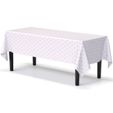 Pink Polka Dot Printed Plastic Table Covers | 48 Count